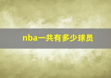 nba一共有多少球员