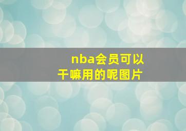 nba会员可以干嘛用的呢图片