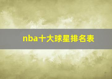 nba十大球星排名表