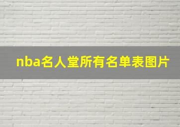 nba名人堂所有名单表图片