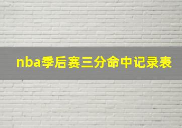 nba季后赛三分命中记录表