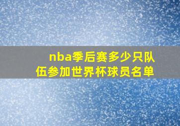 nba季后赛多少只队伍参加世界杯球员名单