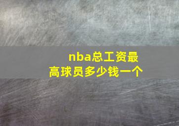 nba总工资最高球员多少钱一个