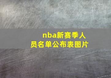 nba新赛季人员名单公布表图片