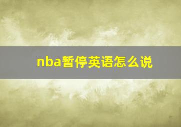 nba暂停英语怎么说