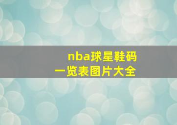 nba球星鞋码一览表图片大全