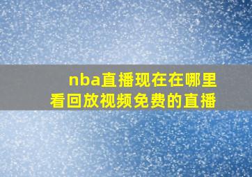 nba直播现在在哪里看回放视频免费的直播