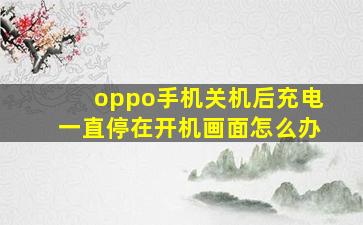 oppo手机关机后充电一直停在开机画面怎么办