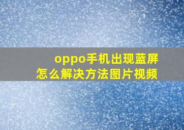 oppo手机出现蓝屏怎么解决方法图片视频