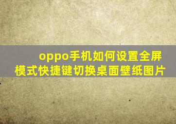 oppo手机如何设置全屏模式快捷键切换桌面壁纸图片