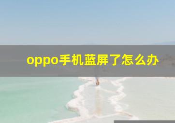 oppo手机蓝屏了怎么办