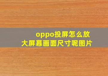 oppo投屏怎么放大屏幕画面尺寸呢图片