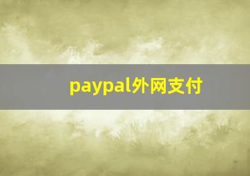 paypal外网支付