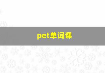 pet单词课