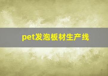 pet发泡板材生产线