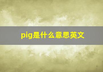 pig是什么意思英文