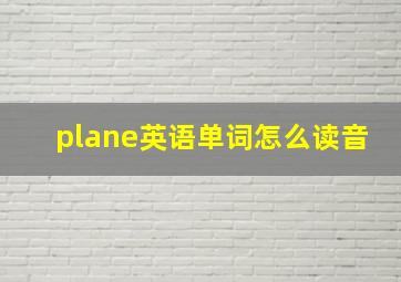 plane英语单词怎么读音