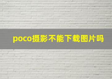 poco摄影不能下载图片吗