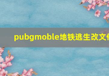 pubgmoble地铁逃生改文件