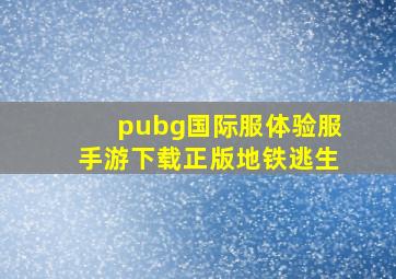 pubg国际服体验服手游下载正版地铁逃生