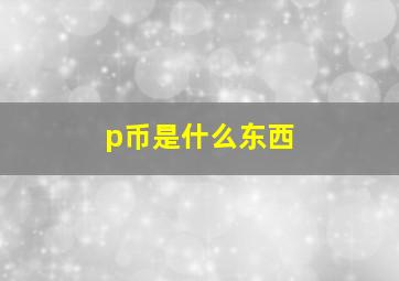 p币是什么东西