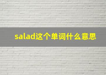 salad这个单词什么意思