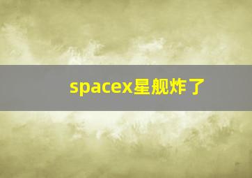 spacex星舰炸了