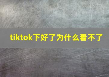 tiktok下好了为什么看不了