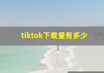 tiktok下载量有多少