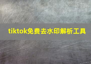 tiktok免费去水印解析工具