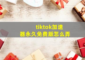 tiktok加速器永久免费版怎么弄