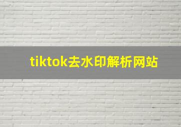 tiktok去水印解析网站