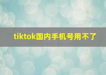 tiktok国内手机号用不了