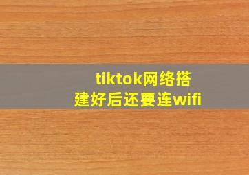 tiktok网络搭建好后还要连wifi