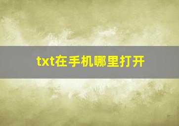 txt在手机哪里打开