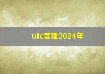 ufc赛程2024年