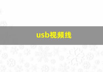 usb视频线