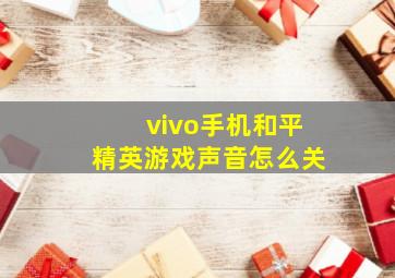 vivo手机和平精英游戏声音怎么关