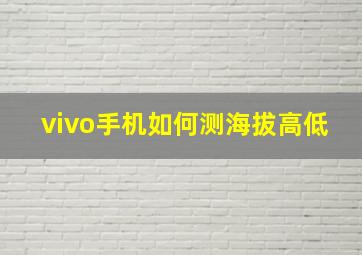 vivo手机如何测海拔高低