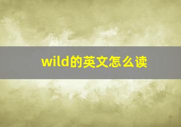 wild的英文怎么读