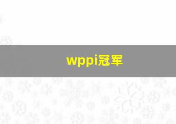 wppi冠军