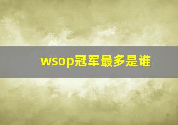 wsop冠军最多是谁