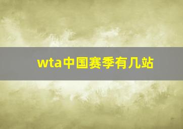 wta中国赛季有几站