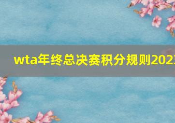 wta年终总决赛积分规则2023