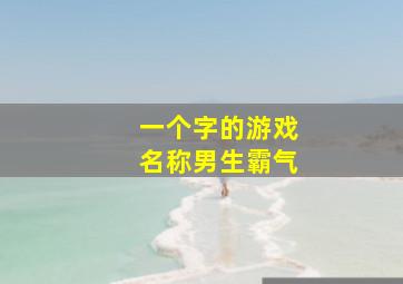 一个字的游戏名称男生霸气