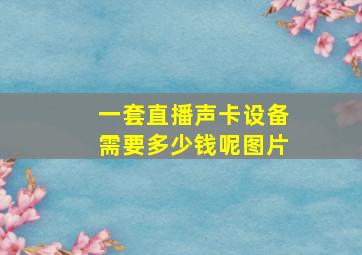 一套直播声卡设备需要多少钱呢图片