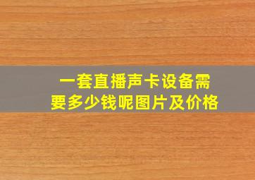 一套直播声卡设备需要多少钱呢图片及价格