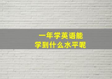 一年学英语能学到什么水平呢