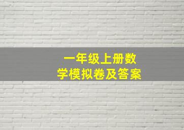 一年级上册数学模拟卷及答案