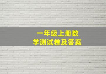 一年级上册数学测试卷及答案